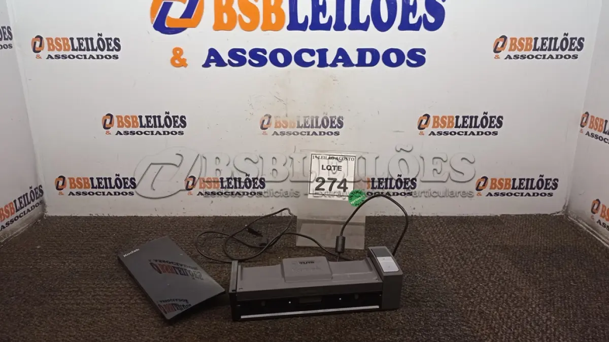 LOTE 274 - 01 SCANNER I940 MARCA KODAK. (NO ESTADO) ATENÇÃO! FAZER A VISITAÇÃO ANTES DE ARREMATAR, NÃO SABEMOS SE FUNCIONA, LEILÃO NÃO TEM GARANTIA E NEM DEVOLUÇÃO, SUJEITO A POSSÍVEIS AVARIAS VISÍVEIS/OCULTAS E/OU AUSÊNCIA DE COMPONENTES.