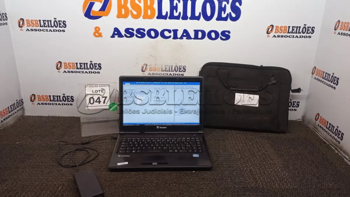 LOTE 047 - 01 NOTEBOOK COM FONTE E BOLSA MARCA ITAUTEC. (NO ESTADO) ATENÇÃO! FAZER A VISITAÇÃO ANTES DE ARREMATAR, NÃO SABEMOS SE FUNCIONA, LEILÃO NÃO TEM GARANTIA E NEM DEVOLUÇÃO, SUJEITO A POSSÍVEIS AVARIAS VISÍVEIS/OCULTAS E/OU AUSÊNCIA DE COMPONENTES.