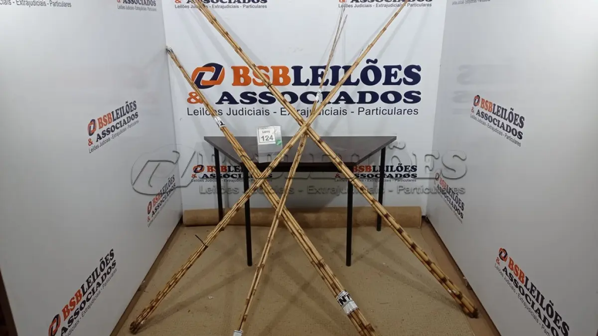 LOTE 124 - 20 VARAS DE BAMBU. (NO ESTADO) ATENÇÃO! FAZER A VISITAÇÃO ANTES DE ARREMATAR, NÃO SABEMOS SE FUNCIONA. LEILÃO NÃO TEM GARANTIA E NEM DEVOLUÇÃO, SUJEITO A POSSÍVEIS AVARIAS VISÍVEIS/OCULTAS E/OU AUSÊNCIA DE COMPONENTES.