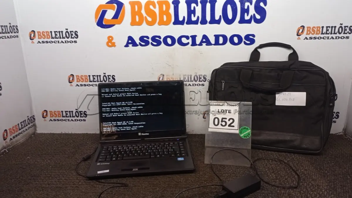 LOTE 052 - 01 NOTEBOOK COM FONTE E BOLSA MARCA ITAUTEC. (NO ESTADO) ATENÇÃO! FAZER A VISITAÇÃO ANTES DE ARREMATAR, NÃO SABEMOS SE FUNCIONA, LEILÃO NÃO TEM GARANTIA E NEM DEVOLUÇÃO, SUJEITO A POSSÍVEIS AVARIAS VISÍVEIS/OCULTAS E/OU AUSÊNCIA DE COMPONENTES.