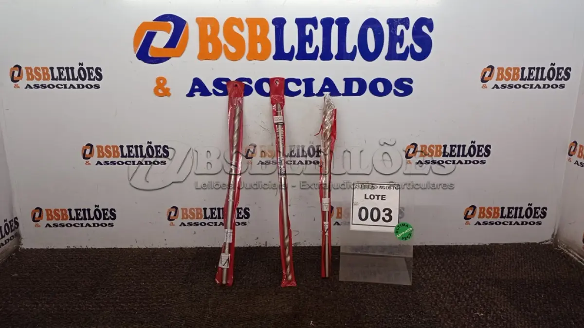 LOTE 003 - 01 LOTE COM VÁRIAS BROCAS DE PAREDE COM TAMANHOS DIVERSOS. (NO ESTADO) ATENÇÃO! FAZER A VISITAÇÃO ANTES DE ARREMATAR, NÃO SABEMOS SE FUNCIONA, LEILÃO NÃO TEM GARANTIA E NEM DEVOLUÇÃO, SUJEITO A POSSÍVEIS AVARIAS VISÍVEIS/OCULTAS E/OU AUSÊNCIA DE COMPONENTES.
