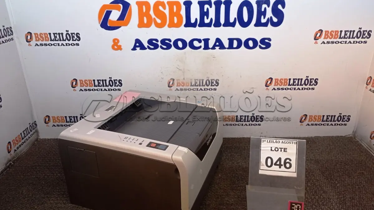 LOTE 046 - 01 IMPRESSORA MARCA BROTHER MODELO HL-5350DB. (NO ESTADO) ATENÇÃO! FAZER A VISITAÇÃO ANTES DE ARREMATAR, NÃO SABEMOS SE FUNCIONA, LEILÃO NÃO TEM GARANTIA E NEM DEVOLUÇÃO, SUJEITO A POSSÍVEIS AVARIAS VISÍVEIS/OCULTAS E/OU AUSÊNCIA DE COMPONENTES.