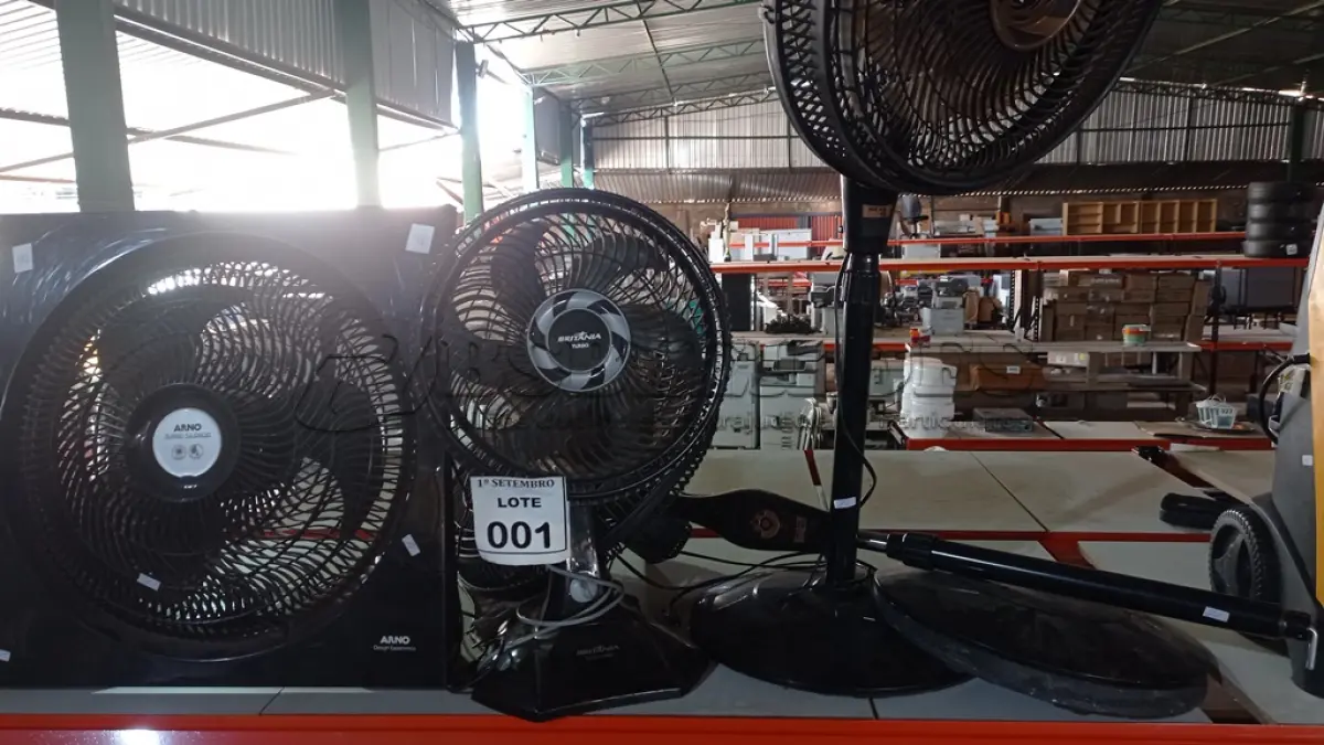 LOTE 001 - 04 VENTILADORES DE MARCA E MODELOS DIVERSOS. (NO ESTADO) ATENÇÃO! FAZER A VISITAÇÃO ANTES DE ARREMATAR, NÃO SABEMOS SE FUNCIONA, LEILÃO NÃO TEM GARANTIA E NEM DEVOLUÇÃO, SUJEITO A POSSÍVEIS AVARIAS VISÍVEIS/OCULTAS E/OU AUSÊNCIA DE COMPONENTES.