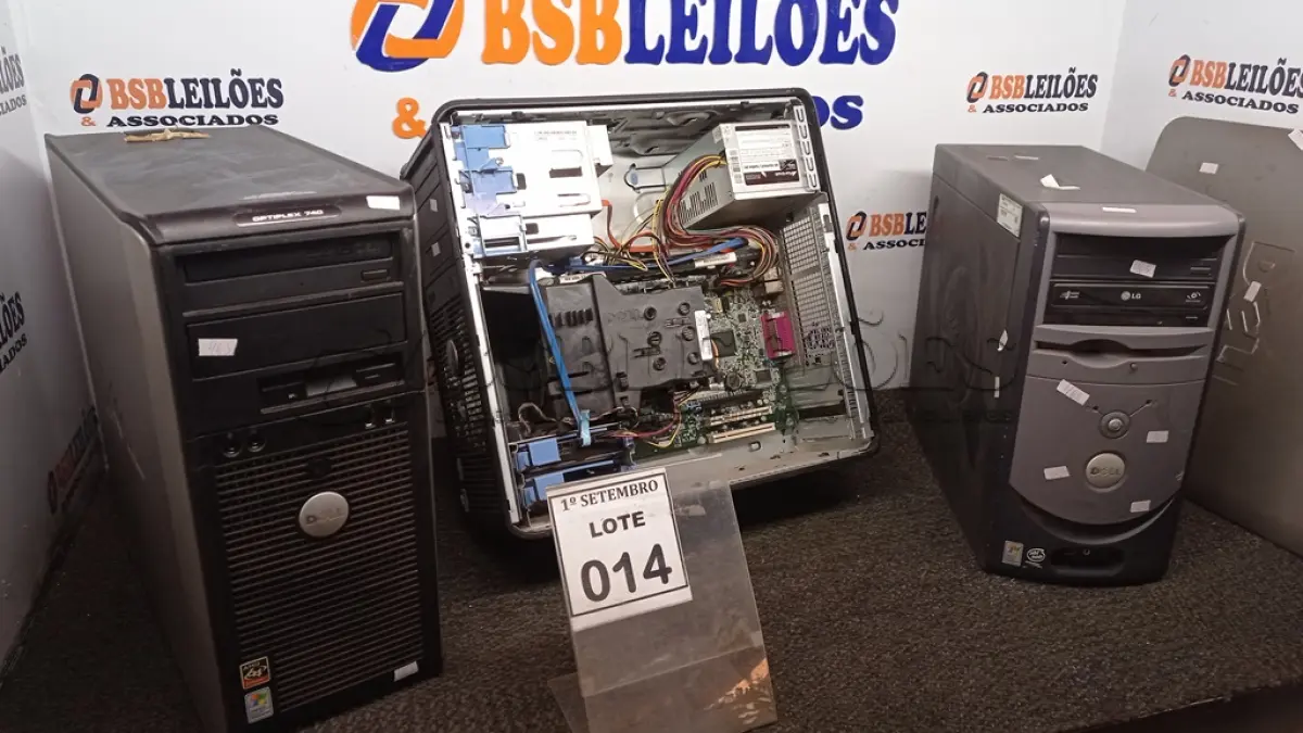 LOTE 014 - 03 CPU’S DELL MODELOS DIVERSOS E 02 MODENS. (NO ESTADO) ATENÇÃO! FAZER A VISITAÇÃO ANTES DE ARREMATAR, NÃO SABEMOS SE FUNCIONA, LEILÃO NÃO TEM GARANTIA E NEM DEVOLUÇÃO, SUJEITO A POSSÍVEIS AVARIAS VISÍVEIS/OCULTAS E/OU AUSÊNCIA DE COMPONENTES.