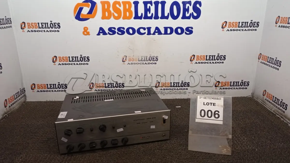 LOTE 006 - 01 AMPLIFICADOR DBR 312. (NO ESTADO) ATENÇÃO! FAZER A VISITAÇÃO ANTES DE ARREMATAR, NÃO SABEMOS SE FUNCIONA, LEILÃO NÃO TEM GARANTIA E NEM DEVOLUÇÃO, SUJEITO A POSSÍVEIS AVARIAS VISÍVEIS/OCULTAS E/OU AUSÊNCIA DE COMPONENTES.