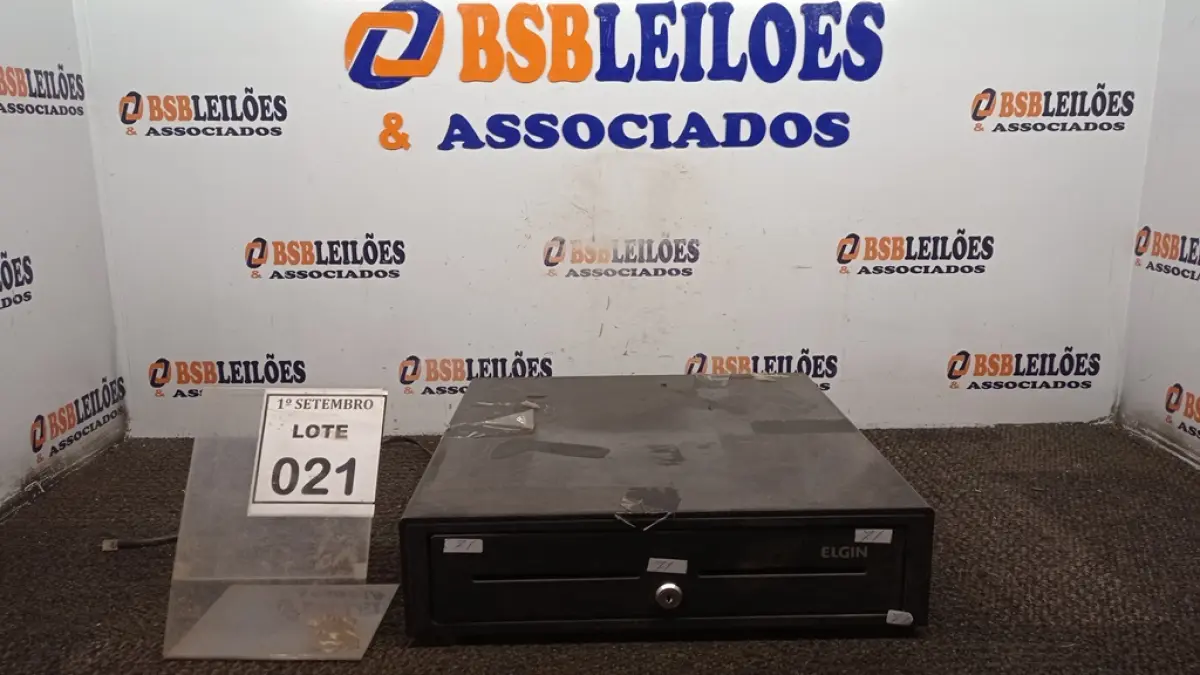 01 GAVETA DE DINHEIRO. (NO ESTADO) ATENÇÃO! FAZER A VISITAÇÃO ANTES DE ARREMATAR, NÃO SABEMOS SE FUNCIONA, LEILÃO NÃO TEM GARANTIA E NEM DEVOLUÇÃO, SUJEITO A POSSÍVEIS AVARIAS VISÍVEIS/OCULTAS E/OU AUSÊNCIA DE COMPONENTES.