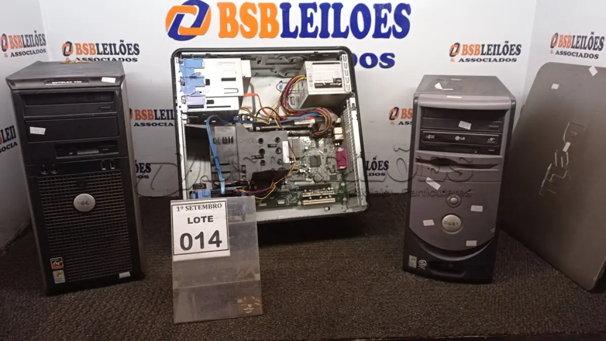 LOTE 014 - 03 CPU’S DELL MODELOS DIVERSOS E 02 MODENS. (NO ESTADO) ATENÇÃO! FAZER A VISITAÇÃO ANTES DE ARREMATAR, NÃO SABEMOS SE FUNCIONA, LEILÃO NÃO TEM GARANTIA E NEM DEVOLUÇÃO, SUJEITO A POSSÍVEIS AVARIAS VISÍVEIS/OCULTAS E/OU AUSÊNCIA DE COMPONENTES.
