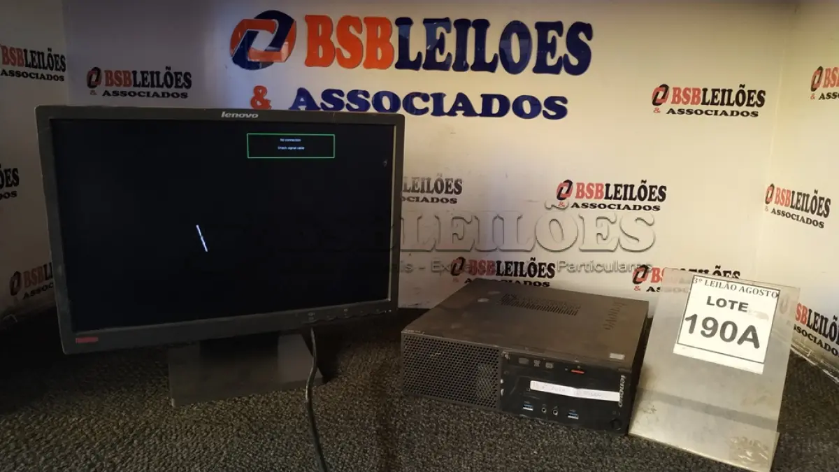 LOTE 190 - 01 CPU I3 6°GERAÇÃO, DDR4, 4G, HD 500 E 01 MONITOR LENOVO. (NO ESTADO) ATENÇÃO! FAZER A VISITAÇÃO ANTES DE ARREMATAR, NÃO SABEMOS SE FUNCIONA, LEILÃO NÃO TEM GARANTIA E NEM DEVOLUÇÃO, SUJEITO A POSSÍVEIS AVARIAS VISÍVEIS/OCULTAS E/OU AUSÊNCIA DE COMPONENTES.