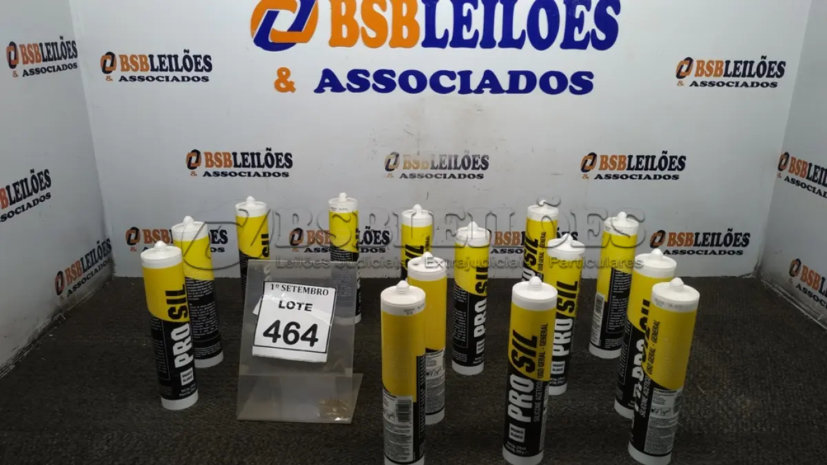 LOTE 464 - 14 BISNAGAS DE SILICONE ACÉTICO 270ML MARCA PROSI. (NO ESTADO) ATENÇÃO! FAZER A VISITAÇÃO ANTES DE ARREMATAR, NÃO SABEMOS SE FUNCIONA, LEILÃO NÃO TEM GARANTIA E NEM DEVOLUÇÃO, SUJEITO A POSSÍVEIS AVARIAS VISÍVEIS/OCULTAS E/OU AUSÊNCIA DE COMPONENTES.