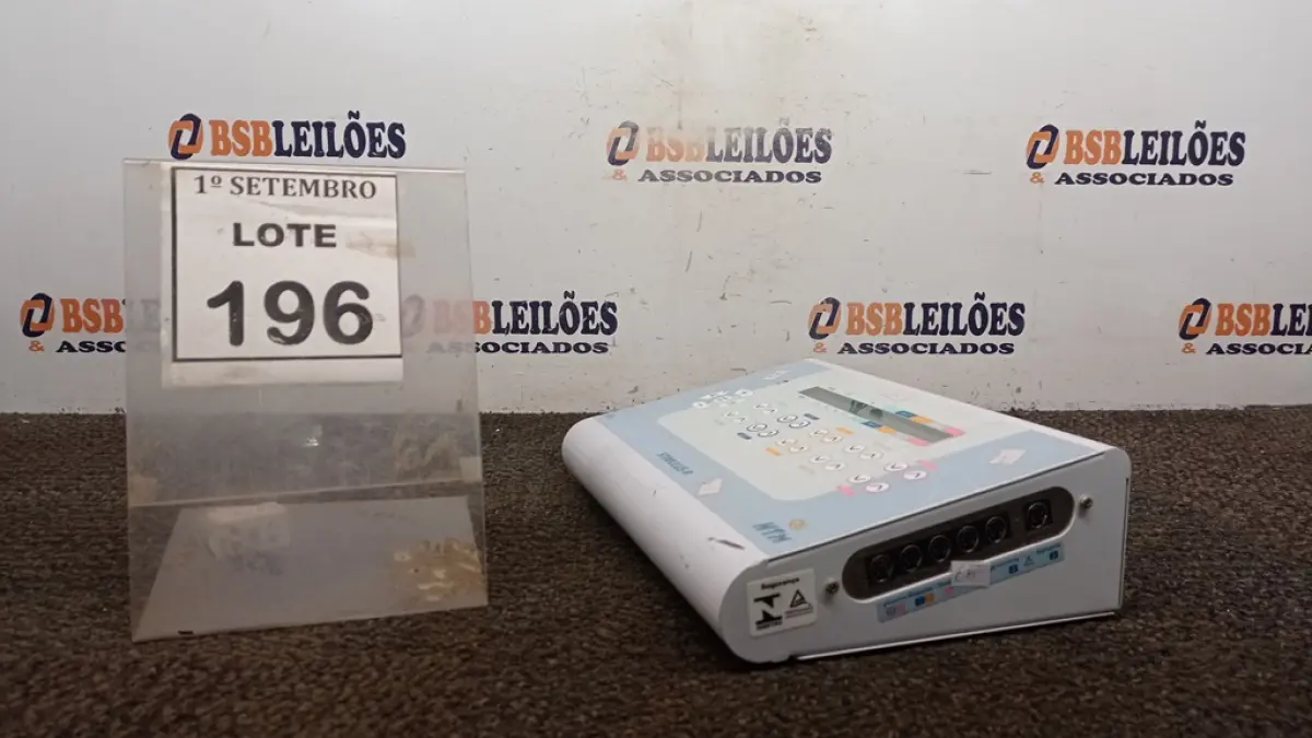 01 APARELHO DE ELETROESTIMULAÇÃO STIMULUS-R. (NO ESTADO) ATENÇÃO! FAZER A VISITAÇÃO ANTES DE ARREMATAR, NÃO SABEMOS SE FUNCIONA, LEILÃO NÃO TEM GARANTIA E NEM DEVOLUÇÃO, SUJEITO A POSSÍVEIS AVARIAS VISÍVEIS/OCULTAS E/OU AUSÊNCIA DE COMPONENTES