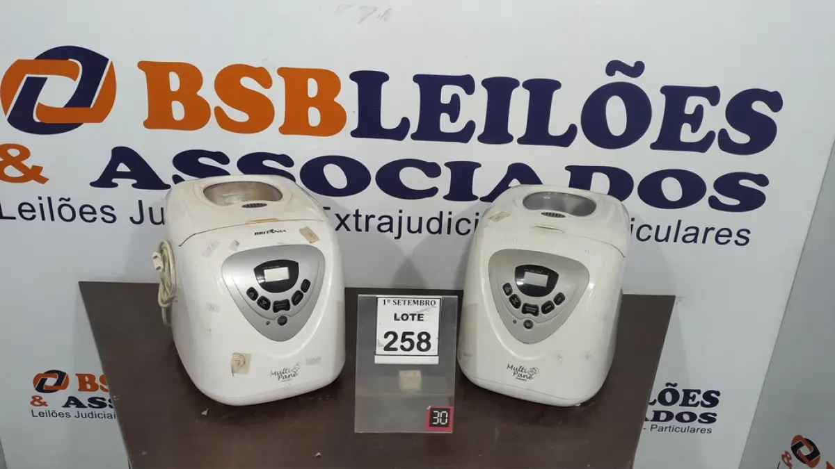 02 PANIFICADORAS ELÉTRICA MULTI PANE. (NO ESTADO) ATENÇÃO! FAZER A VISITAÇÃO ANTES DE ARREMATAR, NÃO SABEMOS SE FUNCIONA, LEILÃO NÃO TEM GARANTIA E NEM DEVOLUÇÃO, SUJEITO A POSSÍVEIS AVARIAS VISÍVEIS/OCULTAS E/OU AUSÊNCIA DE COMPONENTES