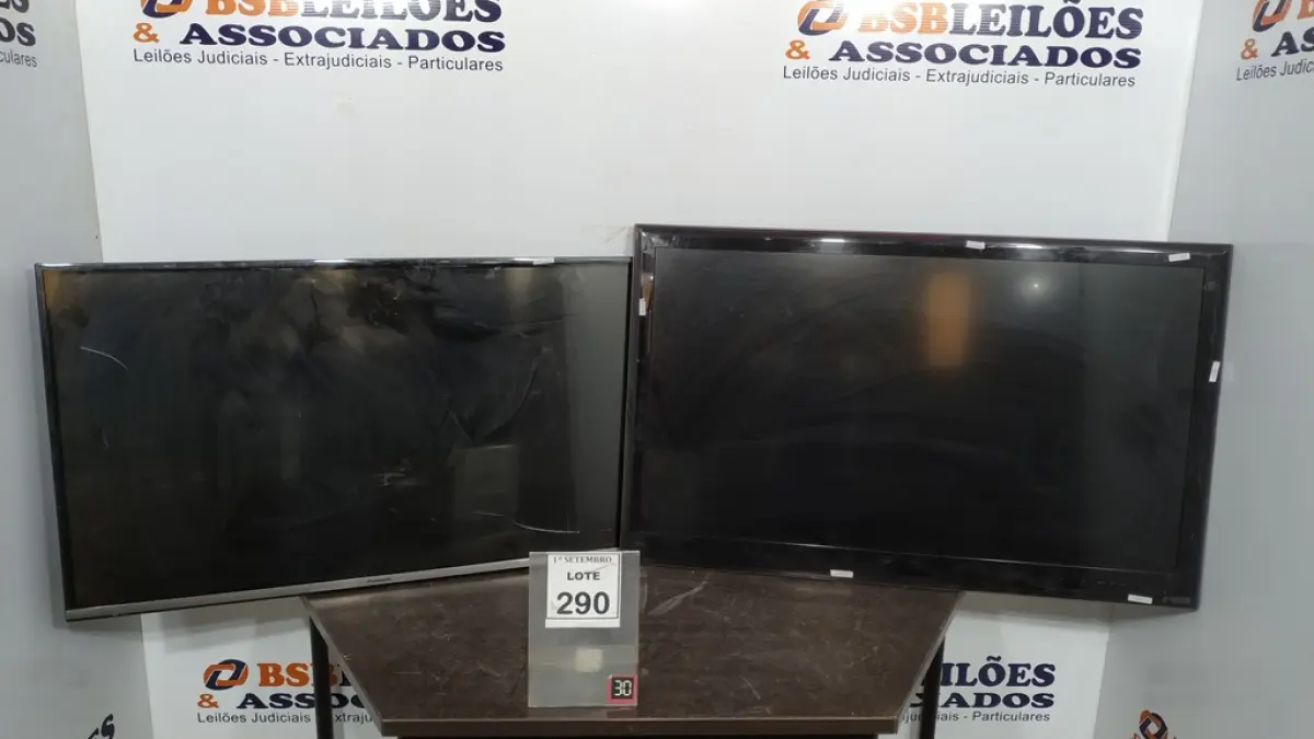 02 TVS LCD 42’’ MARCAS LG E PANASONIC. (NO ESTADO) ATENÇÃO! FAZER A VISITAÇÃO ANTES DE ARREMATAR, NÃO SABEMOS SE FUNCIONA, LEILÃO NÃO TEM GARANTIA E NEM DEVOLUÇÃO, SUJEITO A POSSÍVEIS AVARIAS VISÍVEIS/OCULTAS E/OU AUSÊNCIA DE COMPONENTES.