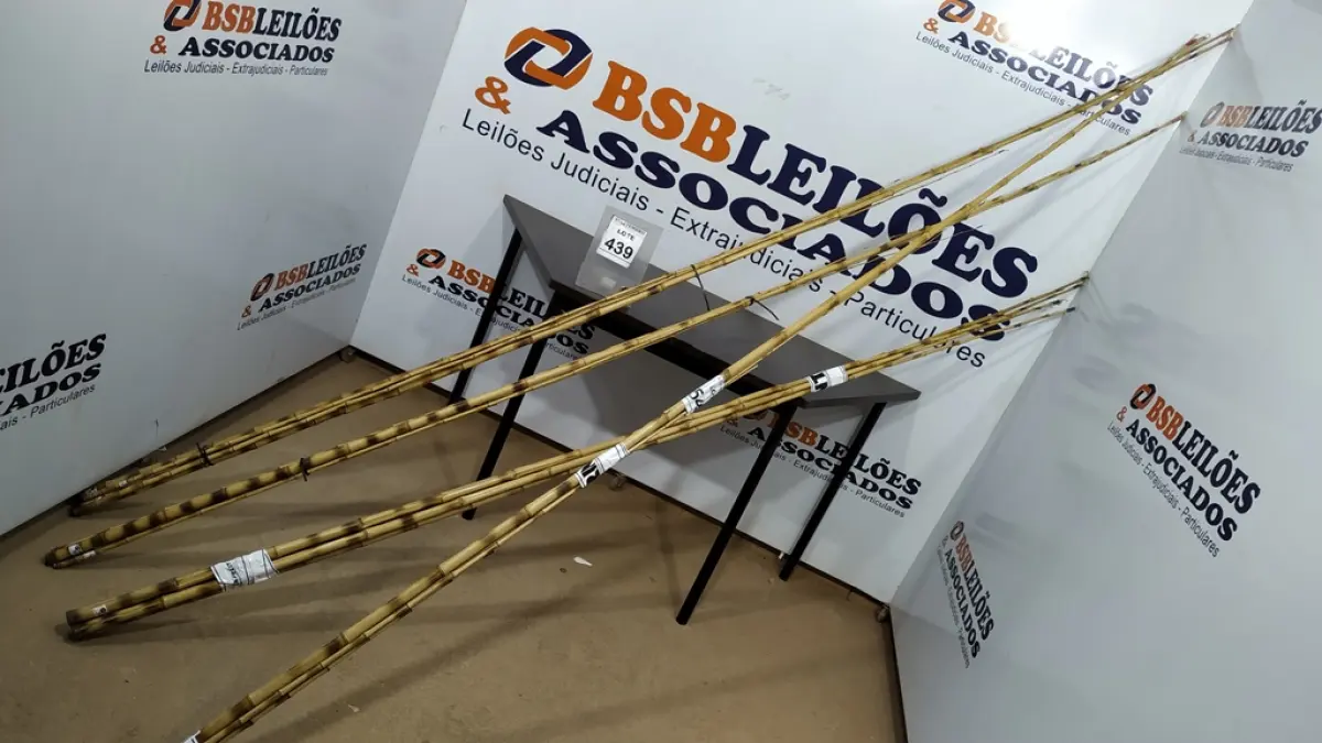 01 LOTE COM VÁRIAS VARAS DE BAMBU. (NO ESTADO) ATENÇÃO! FAZER A VISITAÇÃO ANTES DE ARREMATAR, NÃO SABEMOS SE FUNCIONA, LEILÃO NÃO TEM GARANTIA E NEM DEVOLUÇÃO, SUJEITO A POSSÍVEIS AVARIAS VISÍVEIS/OCULTAS E/OU AUSÊNCIA DE COMPONENTES.