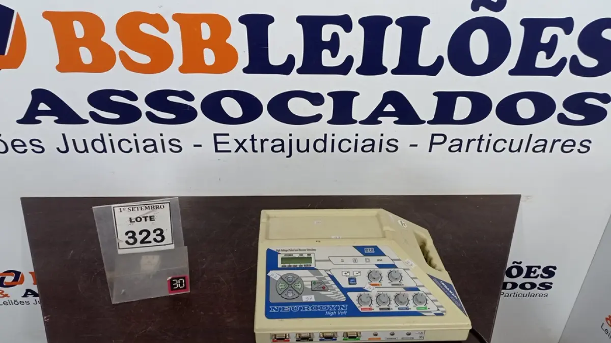 01 EQUIPAMENTO DE ELETROESTIMULAÇÃO. (NO ESTADO) ATENÇÃO! FAZER A VISITAÇÃO ANTES DE ARREMATAR, NÃO SABEMOS SE FUNCIONA, LEILÃO NÃO TEM GARANTIA E NEM DEVOLUÇÃO, SUJEITO A POSSÍVEIS AVARIAS VISÍVEIS/OCULTAS E/OU AUSÊNCIA DE COMPONENTES.