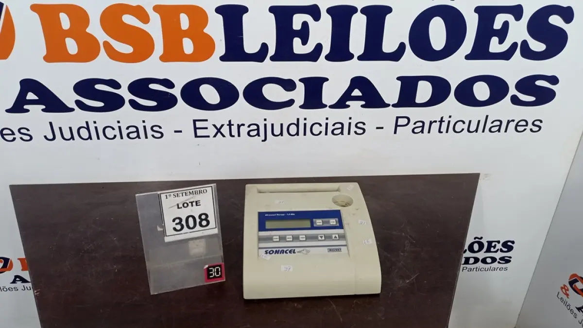 01 APARELHO DE TERAPIA ULTRASSOM. (NO ESTADO) ATENÇÃO! FAZER A VISITAÇÃO ANTES DE ARREMATAR, NÃO SABEMOS SE FUNCIONA, LEILÃO NÃO TEM GARANTIA E NEM DEVOLUÇÃO, SUJEITO A POSSÍVEIS AVARIAS VISÍVEIS/OCULTAS E/OU AUSÊNCIA DE COMPONENTES.
