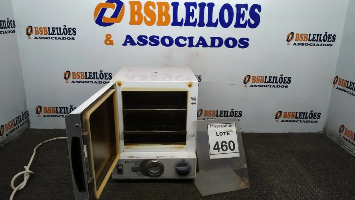 01 ESTUFA DE ESTERILIZAÇÃO E SECAGEM. (NO ESTADO) ATENÇÃO! FAZER A VISITAÇÃO ANTES DE ARREMATAR, NÃO SABEMOS SE FUNCIONA, LEILÃO NÃO TEM GARANTIA E NEM DEVOLUÇÃO, SUJEITO A POSSÍVEIS AVARIAS VISÍVEIS/OCULTAS E/OU AUSÊNCIA DE COMPONENTES.