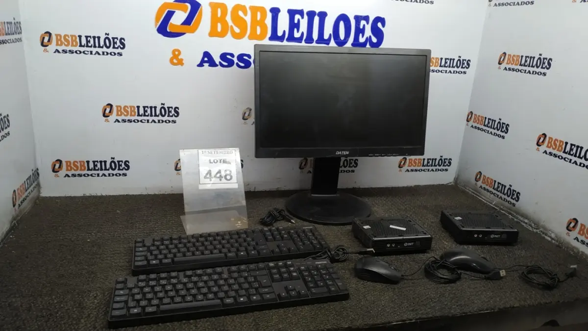 01 MONITOR MARCA DATEN, 02 TECLADOS, 02 MOUSES E 02 MINI PC INIT. (NO ESTADO) ATENÇÃO! FAZER A VISITAÇÃO ANTES DE ARREMATAR, NÃO SABEMOS SE FUNCIONA, LEILÃO NÃO TEM GARANTIA E NEM DEVOLUÇÃO, SUJEITO A POSSÍVEIS AVARIAS VISÍVEIS/OCULTAS E/OU AUSÊNCIA DE COMPONENTES.
