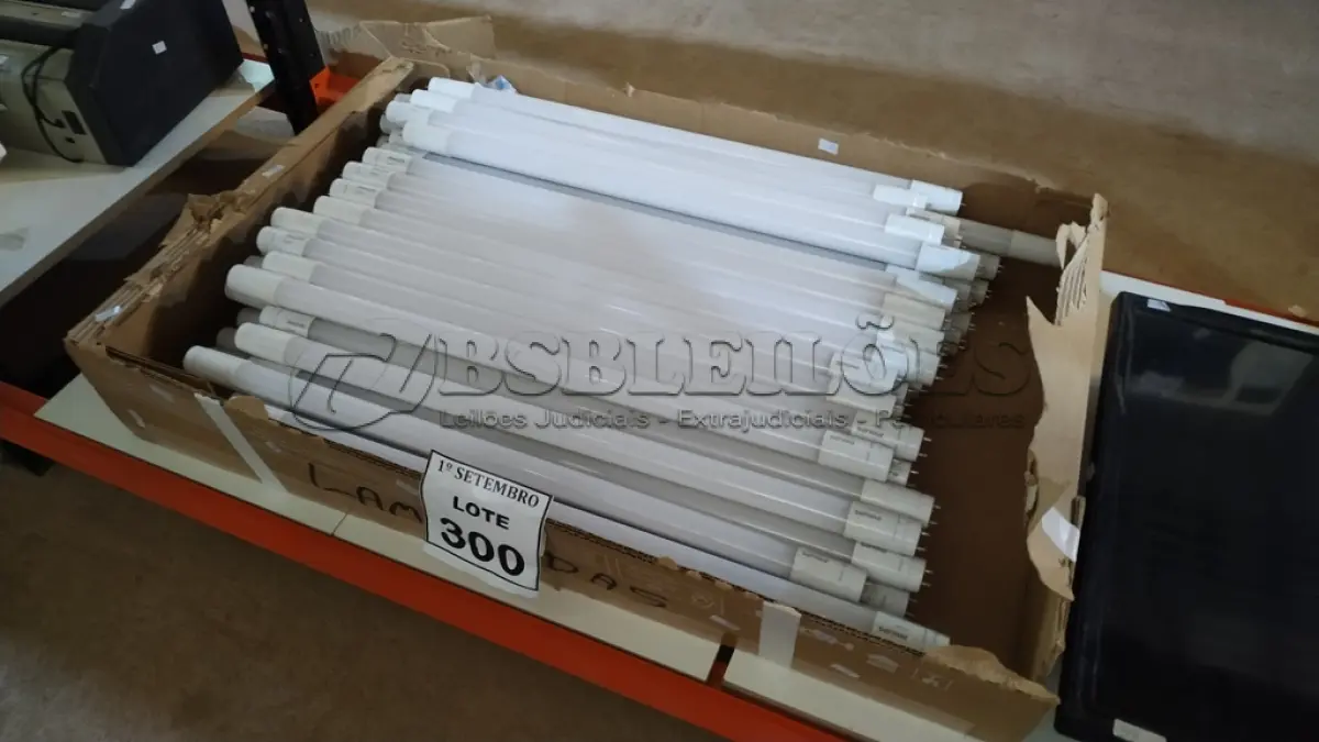 LOTE 300 - 01 LOTE COM GRANDE QUANTIDADE DE LÂMPADAS LED. (NO ESTADO) ATENÇÃO! FAZER A VISITAÇÃO ANTES DE ARREMATAR, NÃO SABEMOS SE FUNCIONA, LEILÃO NÃO TEM GARANTIA E NEM DEVOLUÇÃO, SUJEITO A POSSÍVEIS AVARIAS VISÍVEIS/OCULTAS E/OU AUSÊNCIA DE COMPONENTES.