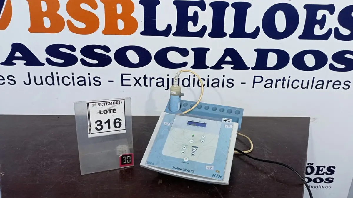 01 APARELHO DE ESTÉTICA FACIAL STIMULUS FACE. (NO ESTADO) ATENÇÃO! FAZER A VISITAÇÃO ANTES DE ARREMATAR, NÃO SABEMOS SE FUNCIONA, LEILÃO NÃO TEM GARANTIA E NEM DEVOLUÇÃO, SUJEITO A POSSÍVEIS AVARIAS VISÍVEIS/OCULTAS E/OU AUSÊNCIA DE COMPONENTES.