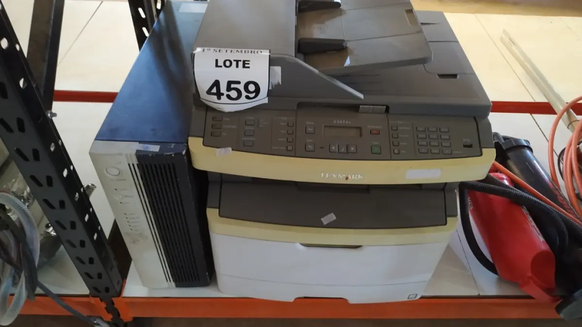 01 IMPRESSORA MODELO X364DN MARCA LEXMARK. (NO ESTADO) ATENÇÃO! FAZER A VISITAÇÃO ANTES DE ARREMATAR, NÃO SABEMOS SE FUNCIONA, LEILÃO NÃO TEM GARANTIA E NEM DEVOLUÇÃO, SUJEITO A POSSÍVEIS AVARIAS VISÍVEIS/OCULTAS E/OU AUSÊNCIA DE COMPONENTES.