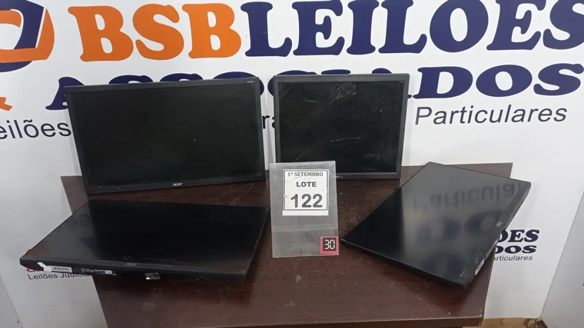 01 LOTE COM VÁRIOS MONITORES DE MARCAS E MODELOS DIVERSOS. (NO ESTADO) ATENÇÃO! FAZER A VISITAÇÃO ANTES DE ARREMATAR, NÃO SABEMOS SE FUNCIONA, LEILÃO NÃO TEM GARANTIA E NEM DEVOLUÇÃO, SUJEITO A POSSÍVEIS AVARIAS VISÍVEIS/OCULTAS E/OU AUSÊNCIA DE COMPONENTES.