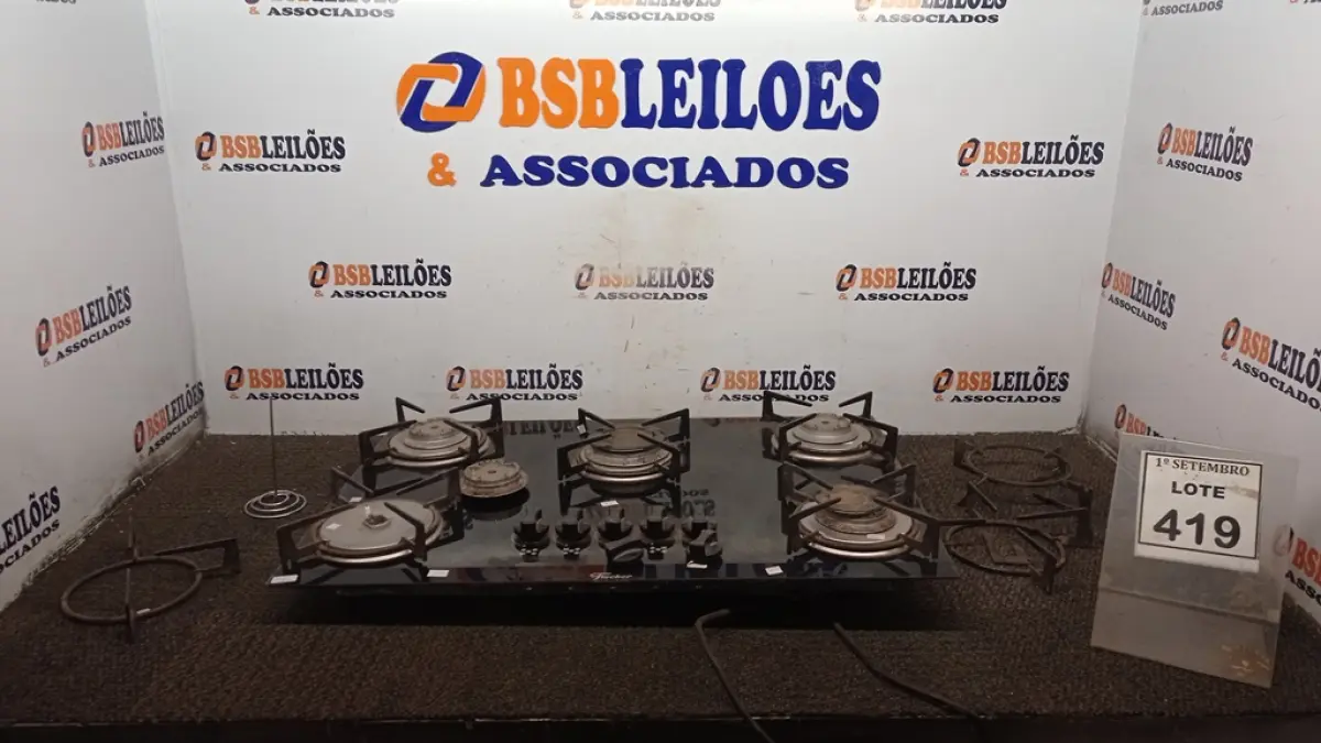 01 COOKTOP 05 BOCAS MARCA FISCHER. (NO ESTADO) ATENÇÃO! FAZER A VISITAÇÃO ANTES DE ARREMATAR, NÃO SABEMOS SE FUNCIONA. LEILÃO NÃO TEM GARANTIA E NEM DEVOLUÇÃO, SUJEITO A POSSÍVEIS AVARIAS VISÍVEIS/OCULTAS E/OU AUSÊNCIA DE COMPONENTES.