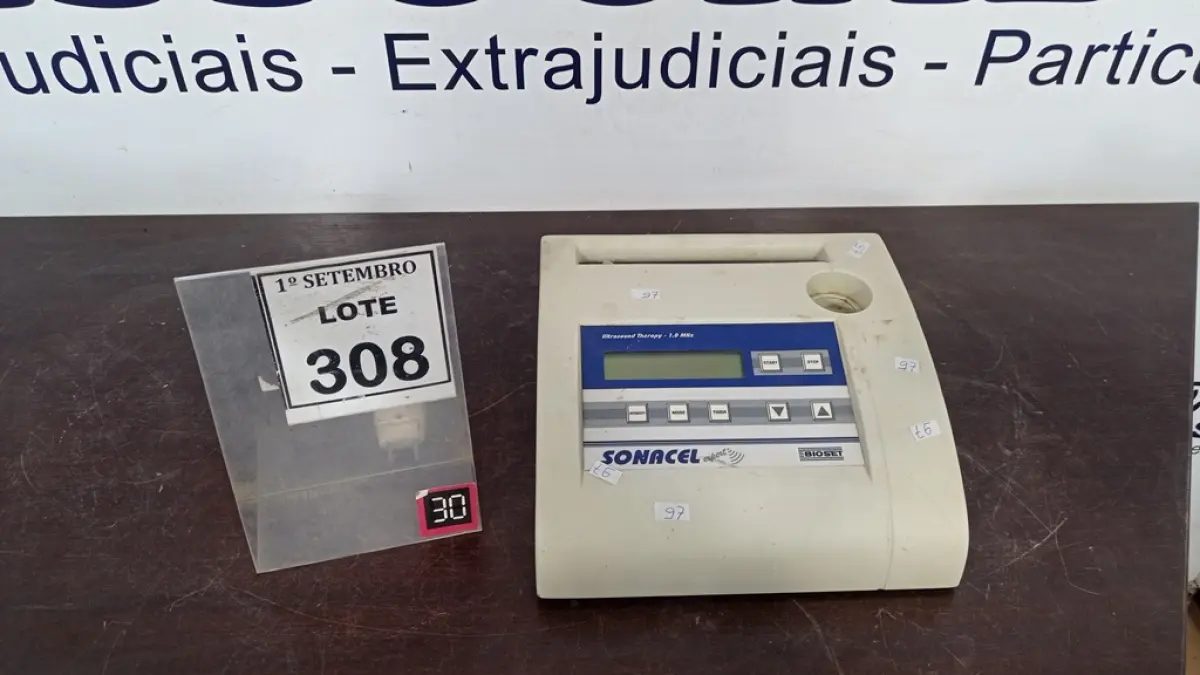 01 APARELHO DE TERAPIA ULTRASSOM. (NO ESTADO) ATENÇÃO! FAZER A VISITAÇÃO ANTES DE ARREMATAR, NÃO SABEMOS SE FUNCIONA, LEILÃO NÃO TEM GARANTIA E NEM DEVOLUÇÃO, SUJEITO A POSSÍVEIS AVARIAS VISÍVEIS/OCULTAS E/OU AUSÊNCIA DE COMPONENTES.