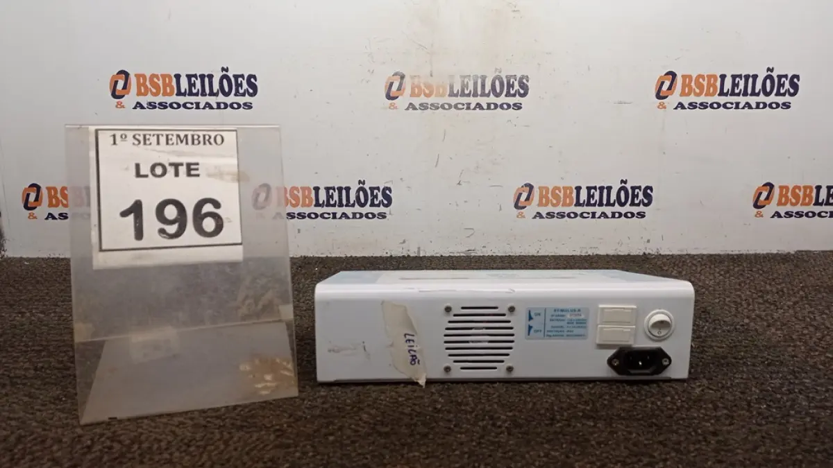 01 APARELHO DE ELETROESTIMULAÇÃO STIMULUS-R. (NO ESTADO) ATENÇÃO! FAZER A VISITAÇÃO ANTES DE ARREMATAR, NÃO SABEMOS SE FUNCIONA, LEILÃO NÃO TEM GARANTIA E NEM DEVOLUÇÃO, SUJEITO A POSSÍVEIS AVARIAS VISÍVEIS/OCULTAS E/OU AUSÊNCIA DE COMPONENTES