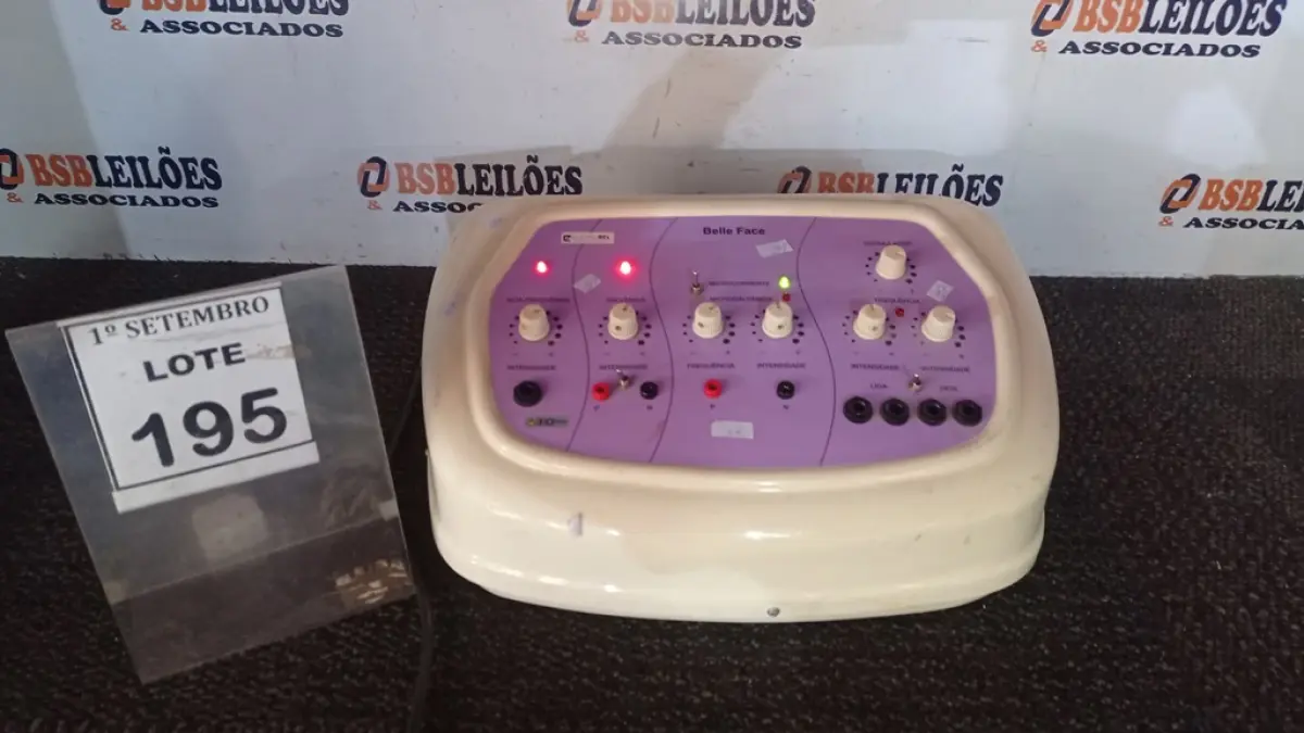 01 APARELHO DE ALTA FREQUÊNCIA BELLE FACE MARCA ELETROBEL. (NO ESTADO) ATENÇÃO! FAZER A VISITAÇÃO ANTES DE ARREMATAR, NÃO SABEMOS SE FUNCIONA, LEILÃO NÃO TEM GARANTIA E NEM DEVOLUÇÃO, SUJEITO A POSSÍVEIS AVARIAS VISÍVEIS/OCULTAS E/OU AUSÊNCIA DE COMPONENTES