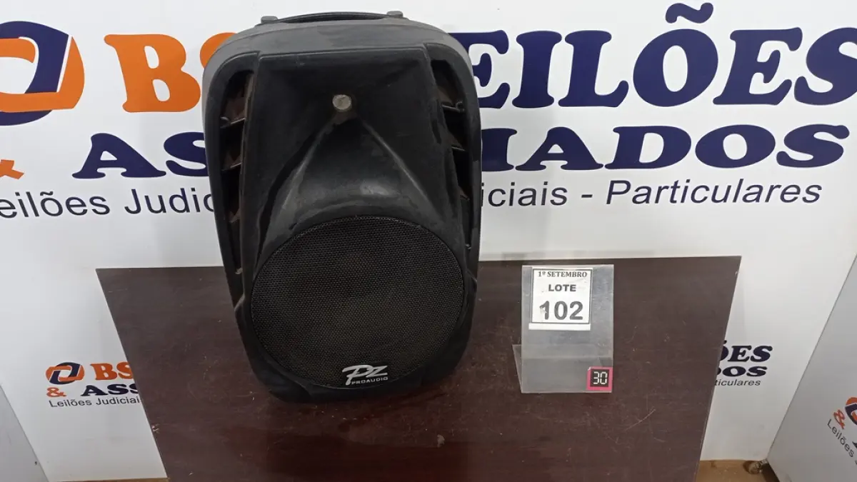 01 CAIXA DE SOM PZPROPASSIVE PX-12. (NO ESTADO) ATENÇÃO! FAZER A VISITAÇÃO ANTES DE ARREMATAR, NÃO SABEMOS SE FUNCIONA. LEILÃO NÃO TEM GARANTIA E NEM DEVOLUÇÃO, SUJEITO A POSSÍVEIS AVARIAS VISÍVEIS/OCULTAS E/OU AUSÊNCIA DE COMPONENTES.