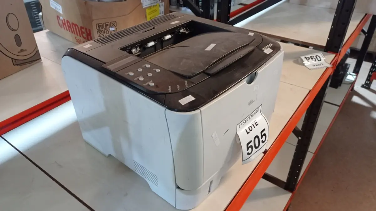 01 IMPRESSORA MARCA RICOH MODELO AFICIO SP 3510DN A. (NO ESTADO) ATENÇÃO! FAZER A VISITAÇÃO ANTES DE ARREMATAR, NÃO SABEMOS SE FUNCIONA, LEILÃO NÃO TEM GARANTIA E NEM DEVOLUÇÃO, SUJEITO A POSSÍVEIS AVARIAS VISÍVEIS/OCULTAS E/OU AUSÊNCIA DE COMPONENTES.