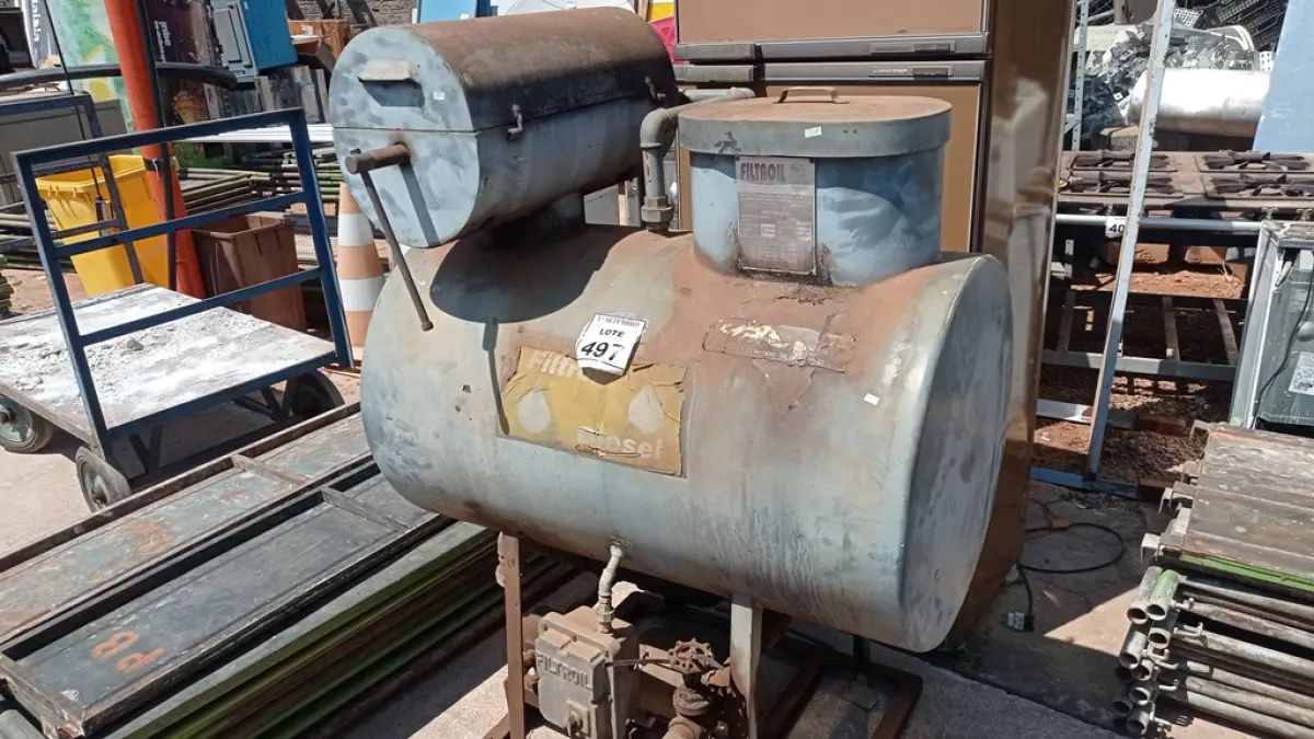 01 FILTRO PRENSA PARA ÓLEO DIESEL. (NO ESTADO) ATENÇÃO! FAZER A VISITAÇÃO ANTES DE ARREMATAR, NÃO SABEMOS SE FUNCIONA. LEILÃO NÃO TEM GARANTIA E NEM DEVOLUÇÃO, SUJEITO A POSSÍVEIS AVARIAS VISÍVEIS/OCULTAS E/OU AUSÊNCIA DE COMPONENTES.