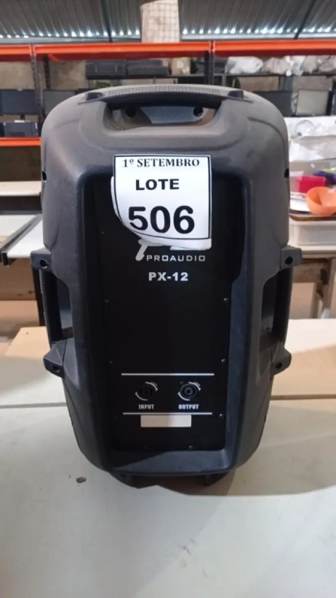 01 CAIXA DE SOM PZPROPASSIVE PX-12. (NO ESTADO) ATENÇÃO! FAZER A VISITAÇÃO ANTES DE ARREMATAR, NÃO SABEMOS SE FUNCIONA. LEILÃO NÃO TEM GARANTIA E NEM DEVOLUÇÃO, SUJEITO A POSSÍVEIS AVARIAS VISÍVEIS/OCULTAS E/OU AUSÊNCIA DE COMPONENTES.