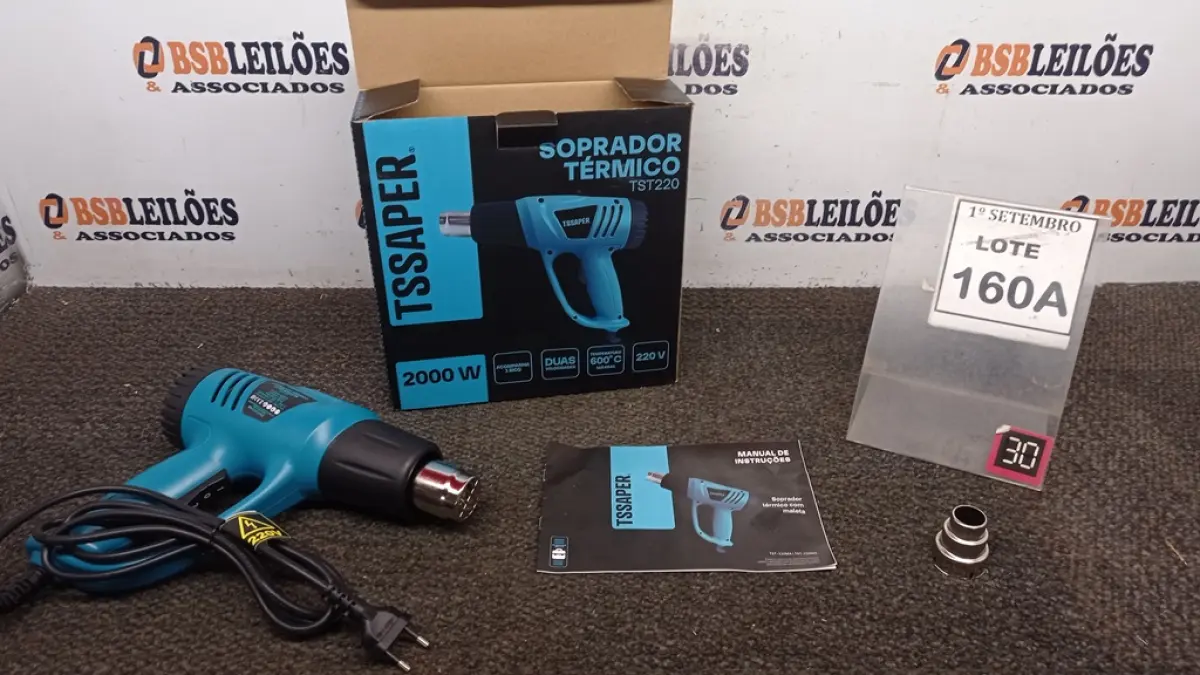 01 SOPRADOR TÉRMICO 200W DUAS VELOCIDADES. (NO ESTADO) ATENÇÃO! FAZER A VISITAÇÃO ANTES DE ARREMATAR, NÃO SABEMOS SE FUNCIONA, LEILÃO NÃO TEM GARANTIA E NEM DEVOLUÇÃO, SUJEITO A POSSÍVEIS AVARIAS VISÍVEIS/OCULTAS E/OU AUSÊNCIA DE COMPONENTES.