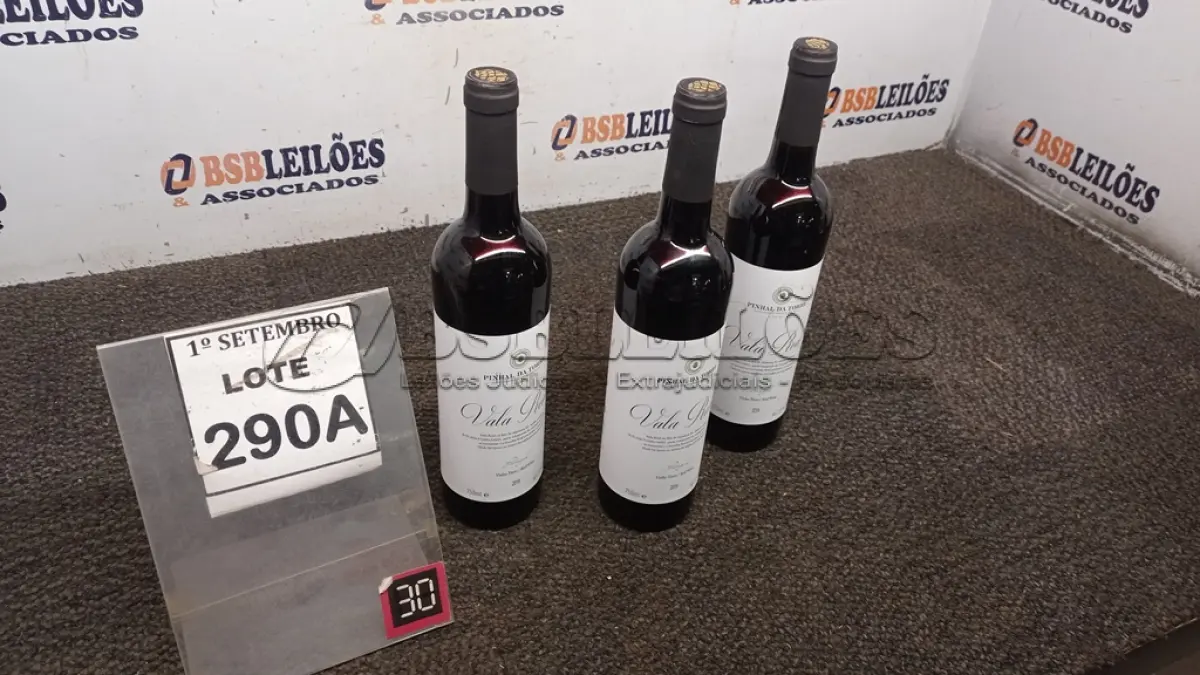 LOTE 290 - 03 GARRAFAS DE VINHO TINTO VALA REAL PORTUGUÊS SAFRA 2019 750ML. (NO ESTADO) ATENÇÃO! FAZER A VISITAÇÃO ANTES DE ARREMATAR, NÃO SABEMOS SE FUNCIONA, LEILÃO NÃO TEM GARANTIA E NEM DEVOLUÇÃO, SUJEITO A POSSÍVEIS AVARIAS VISÍVEIS/OCULTAS E/OU AUSÊNCIA DE COMPONENTES.