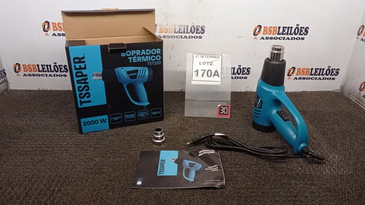 01 SOPRADOR TÉRMICO 200W DUAS VELOCIDADES. (NO ESTADO) ATENÇÃO! FAZER A VISITAÇÃO ANTES DE ARREMATAR, NÃO SABEMOS SE FUNCIONA, LEILÃO NÃO TEM GARANTIA E NEM DEVOLUÇÃO, SUJEITO A POSSÍVEIS AVARIAS VISÍVEIS/OCULTAS E/OU AUSÊNCIA DE COMPONENTES.