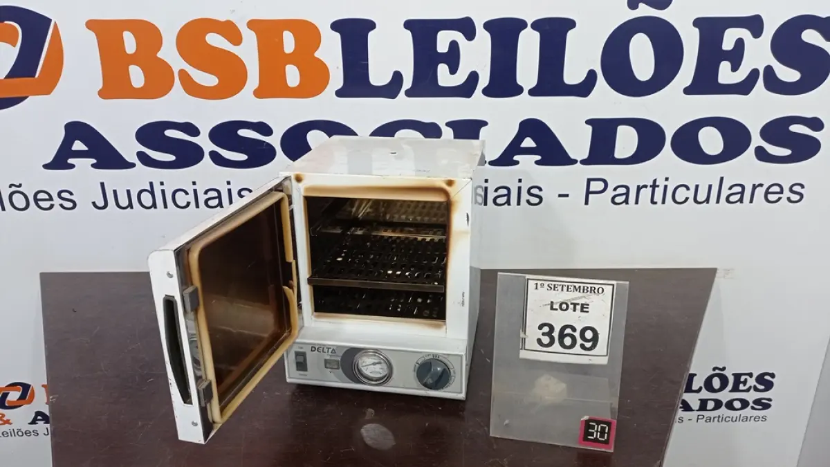01 ESTUFA DE ESTERILIZAÇÃO E SECAGEM. (NO ESTADO) ATENÇÃO! FAZER A VISITAÇÃO ANTES DE ARREMATAR, NÃO SABEMOS SE FUNCIONA, LEILÃO NÃO TEM GARANTIA E NEM DEVOLUÇÃO, SUJEITO A POSSÍVEIS AVARIAS VISÍVEIS/OCULTAS E/OU AUSÊNCIA DE COMPONENTES.