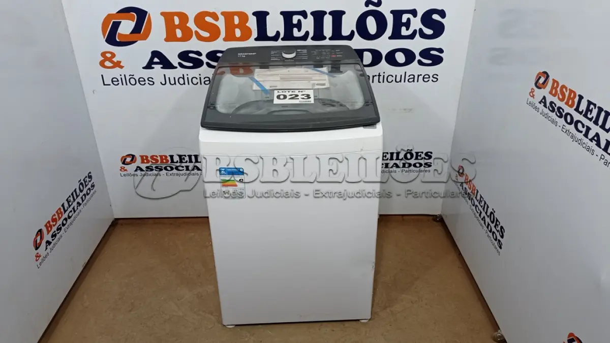 LOTE 023 - 01 MÁQUINA DE LAVAR 17KG - BRASTEMP - (BWR17AB) - 220VOLTS (NO ESTADO, NÃO SABEMOS SE FUNCIONA. LEILÃO NÃO TEM GARANTIA E NEM DEVOLUÇÃO, SUJEITO A POSSÍVEIS AVARIAS VISÍVEIS/OCULTAS E/OU AUSÊNCIA DE COMPONENTES)