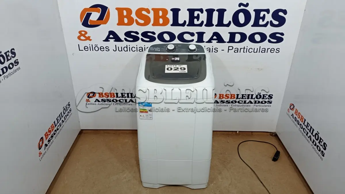 LOTE 029 - 01 LAVADORA DE ROUPAS MUELLER POPMATIC AUTOMÁTICA 6KG - 110VOLTS (NO ESTADO, NÃO SABEMOS SE FUNCIONA. LEILÃO NÃO TEM GARANTIA E NEM DEVOLUÇÃO, SUJEITO A POSSÍVEIS AVARIAS VISÍVEIS/OCULTAS E/OU AUSÊNCIA DE COMPONENTES)