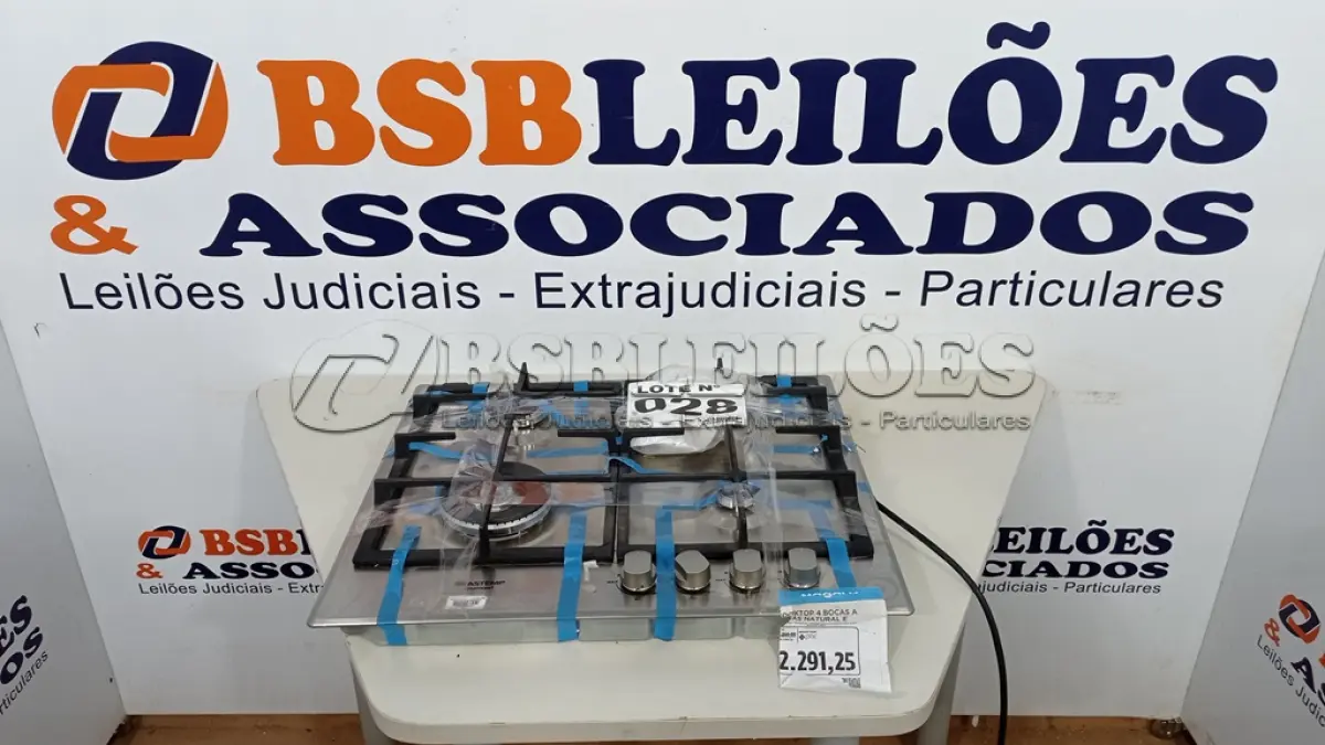 LOTE 028 - 01 COOKTOP 4 BOCAS BRASTEMP GOURMAND INOX COM DUPLACHAMA E TREMPE COM FERRO FUNDIDO - BDK60DR - 220 VOLTS (NO ESTADO, NÃO SABEMOS SE FUNCIONA. LEILÃO NÃO TEM GARANTIA E NEM DEVOLUÇÃO, SUJEITO A POSSÍVEIS AVARIAS VISÍVEIS/OCULTAS E/OU AUSÊNCIA DE COMPONENTES)