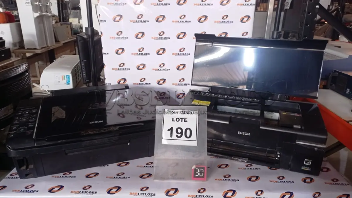 LOTE 190 - 04 IMPRESSORAS MARCAS E MODELOS DIVERSOS. (NO ESTADO) ATENÇÃO! FAZER A VISITAÇÃO ANTES DE ARREMATAR, NÃO SABEMOS SE FUNCIONA, LEILÃO NÃO TEM GARANTIA E NEM DEVOLUÇÃO, SUJEITO A POSSÍVEIS AVARIAS VISÍVEIS/OCULTAS E/OU AUSÊNCIA DE COMPONENTES.