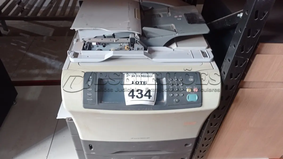 LOTE 434 - 01 IMPRESSORA MULTIFUNCIONAL MODELO LASERJET M4345 MARCA HP. (NO ESTADO) ATENÇÃO! FAZER A VISITAÇÃO ANTES DE ARREMATAR, NÃO SABEMOS SE FUNCIONA, LEILÃO NÃO TEM GARANTIA E NEM DEVOLUÇÃO, SUJEITO A POSSÍVEIS AVARIAS VISÍVEIS/OCULTAS E/OU AUSÊNCIA DE COMPONENTES.