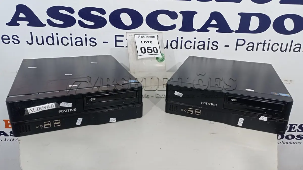 LOTE 050 - 02 MICRO COMPUTADORES MARCA POSITIVO. (NO ESTADO) ATENÇÃO! FAZER A VISITAÇÃO ANTES DE ARREMATAR, NÃO SABEMOS SE FUNCIONA, LEILÃO NÃO TEM GARANTIA E NEM DEVOLUÇÃO, SUJEITO A POSSÍVEIS AVARIAS VISÍVEIS/OCULTAS E/OU AUSÊNCIA DE COMPONENTES.