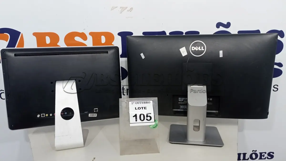 LOTE 105 - 02 ALL IN ONE MARCAS DELL E DUEX. (NO ESTADO) ATENÇÃO! FAZER A VISITAÇÃO ANTES DE ARREMATAR, NÃO SABEMOS SE FUNCIONA, LEILÃO NÃO TEM GARANTIA E NEM DEVOLUÇÃO, SUJEITO A POSSÍVEIS AVARIAS VISÍVEIS/OCULTAS E/OU AUSÊNCIA DE COMPONENTES.