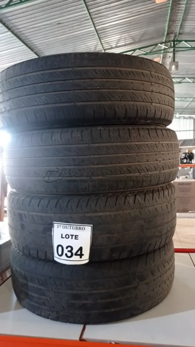 LOTE 034 - 04 PNEUS 175/65 R14. (NO ESTADO) ATENÇÃO! FAZER A VISITAÇÃO ANTES DE ARREMATAR, NÃO SABEMOS SE FUNCIONA, LEILÃO NÃO TEM GARANTIA E NEM DEVOLUÇÃO, SUJEITO A POSSÍVEIS AVARIAS VISÍVEIS/OCULTAS E/OU AUSÊNCIA DE COMPONENTES.