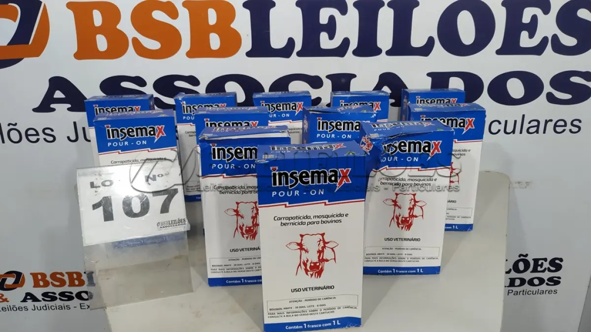 LOTE 107 - 12 INSEMAX POUR ON 1 LITRO - JA SAUDE ANIMAL (NO ESTADO, NÃO SABEMOS SE FUNCIONA. LEILÃO NÃO TEM GARANTIA E NEM DEVOLUÇÃO, SUJEITO A POSSÍVEIS AVARIAS VISÍVEIS/OCULTAS E/OU AUSÊNCIA DE COMPONENTES)