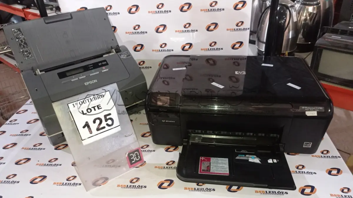 LOTE 125 - 01 SCANNER MARCA EPSON, 01 IMPRESSORA MARCA HP E 01 IMPRESSORA MATRICIAL. (NO ESTADO) ATENÇÃO! FAZER A VISITAÇÃO ANTES DE ARREMATAR, NÃO SABEMOS SE FUNCIONA, LEILÃO NÃO TEM GARANTIA E NEM DEVOLUÇÃO, SUJEITO A POSSÍVEIS AVARIAS VISÍVEIS/OCULTAS E/OU AUSÊNCIA DE COMPONENTES.