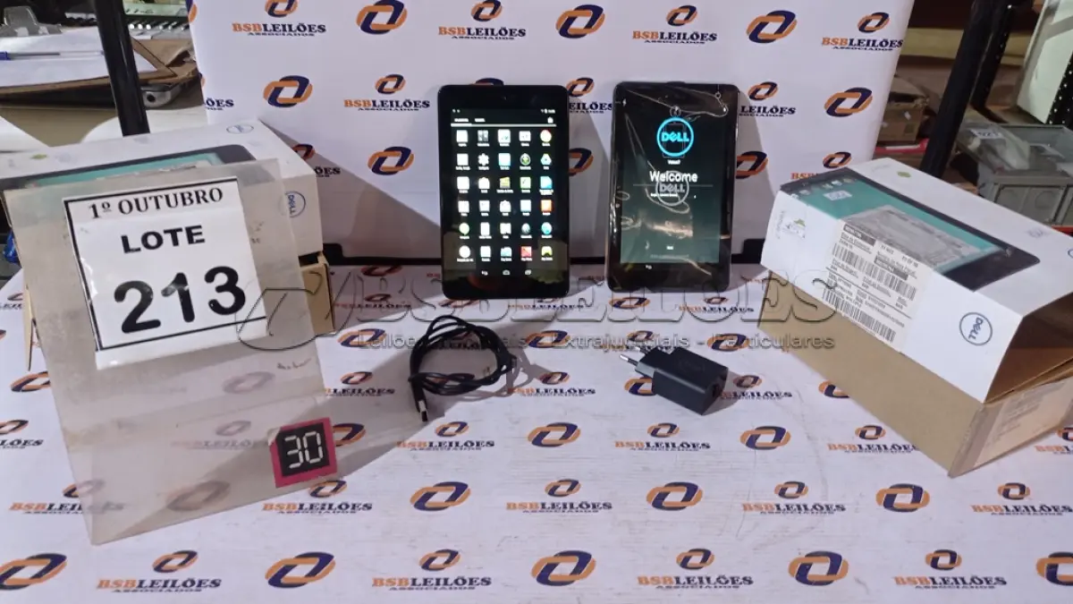LOTE 213 - 02 TABLETS MODELO VENUE 7 16GB TELA HD 7’’ MARCA DELL. (NO ESTADO) ATENÇÃO! FAZER A VISITAÇÃO ANTES DE ARREMATAR, NÃO SABEMOS SE FUNCIONA, LEILÃO NÃO TEM GARANTIA E NEM DEVOLUÇÃO, SUJEITO A POSSÍVEIS AVARIAS VISÍVEIS/OCULTAS E/OU AUSÊNCIA DE COMPONENTES.