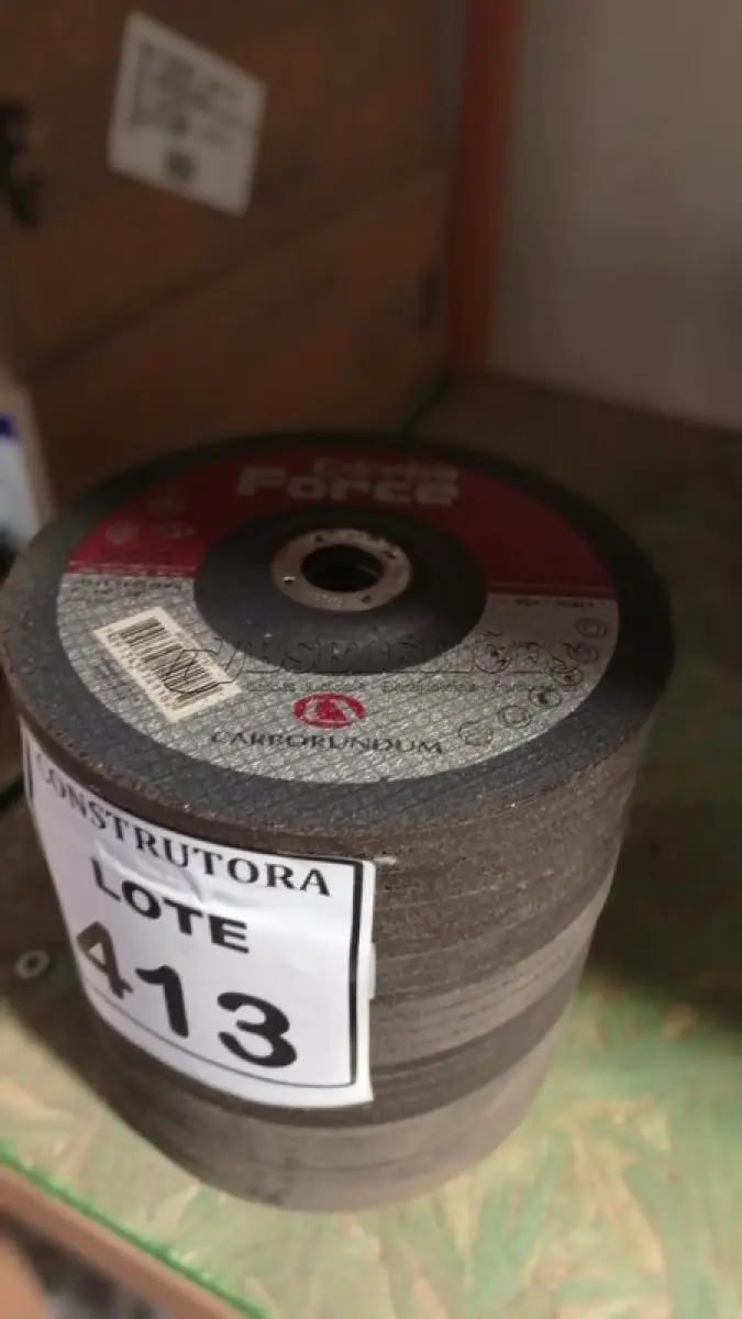 LOTE 413 - 25 DISCO DE DESBASTE DE 7” PARA LIXADEIRA. (NO ESTADO) ATENÇÃO! FAZER A VISITAÇÃO ANTES DE ARREMATAR, NÃO SABEMOS SE FUNCIONA, LEILÃO NÃO TEM GARANTIA E NEM DEVOLUÇÃO, SUJEITO A POSSÍVEIS AVARIAS VISÍVEIS/OCULTAS E/OU AUSÊNCIA DE COMPONENTES.
