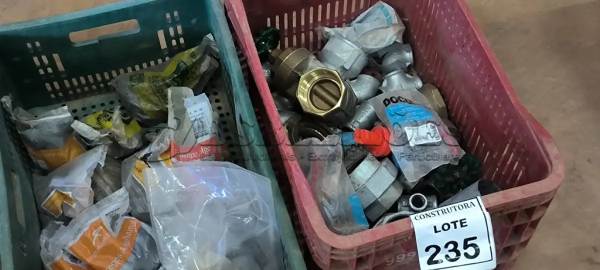 LOTE 235 - 01 LOTE COM PREGOS DIVERSOS TAMANHOS E CONEXÕES ZINCADAS E 02 REGISTROS EM METAL. (CAIXA ORGANIZADORA NAO INCLUSA) (NO ESTADO) ATENÇÃO! FAZER A VISITAÇÃO ANTES DE ARREMATAR, NÃO SABEMOS SE FUNCIONA, LEILÃO NÃO TEM GARANTIA E NEM DEVOLUÇÃO, SUJEITO A POSSÍVEIS AVARIAS VISÍVEIS/OCULTAS E/OU AUSÊNCIA DE COMPONENTES.